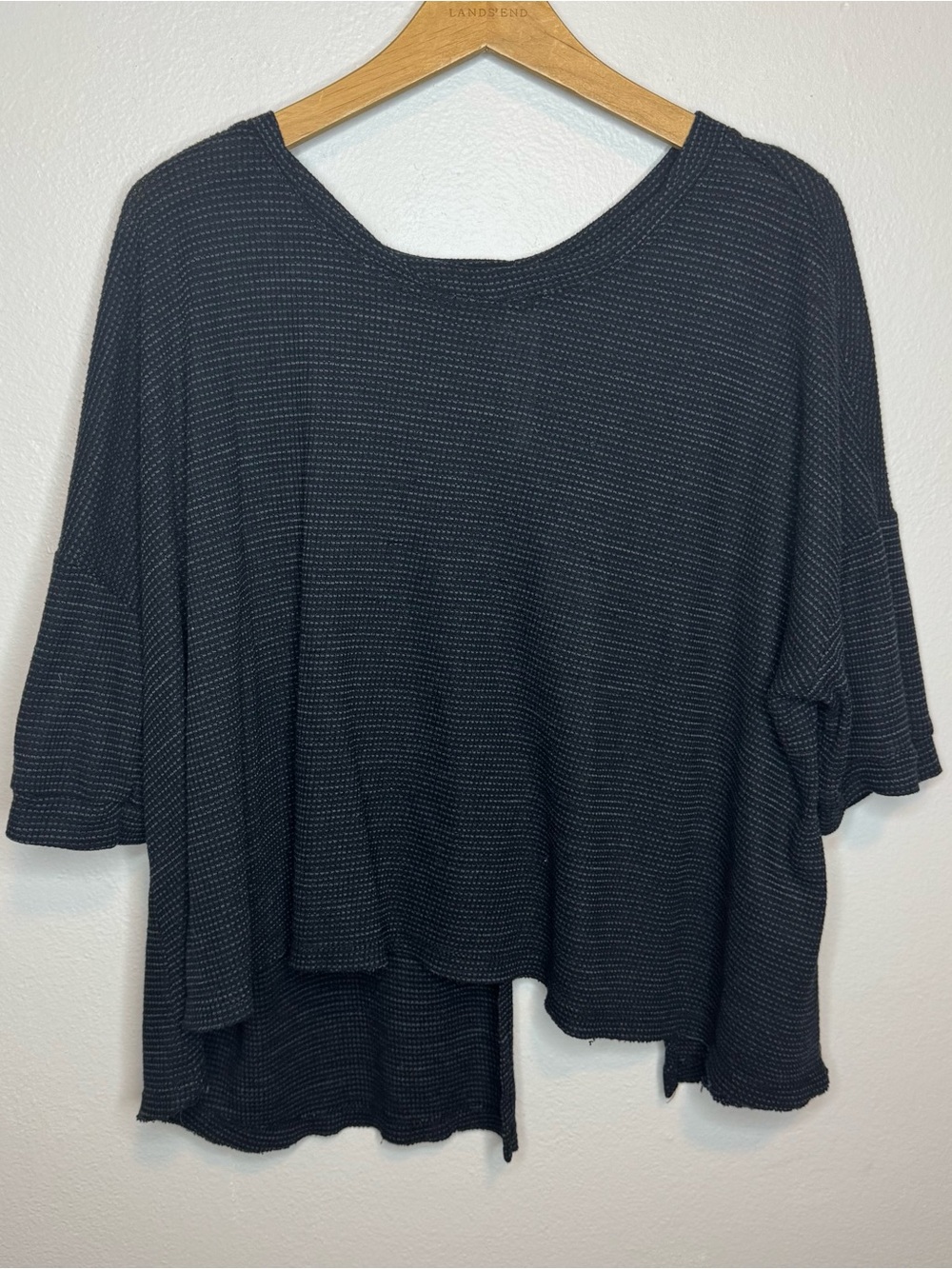 Free People Flowy Poncho T Shirt Short Sleeve Open Back Boho